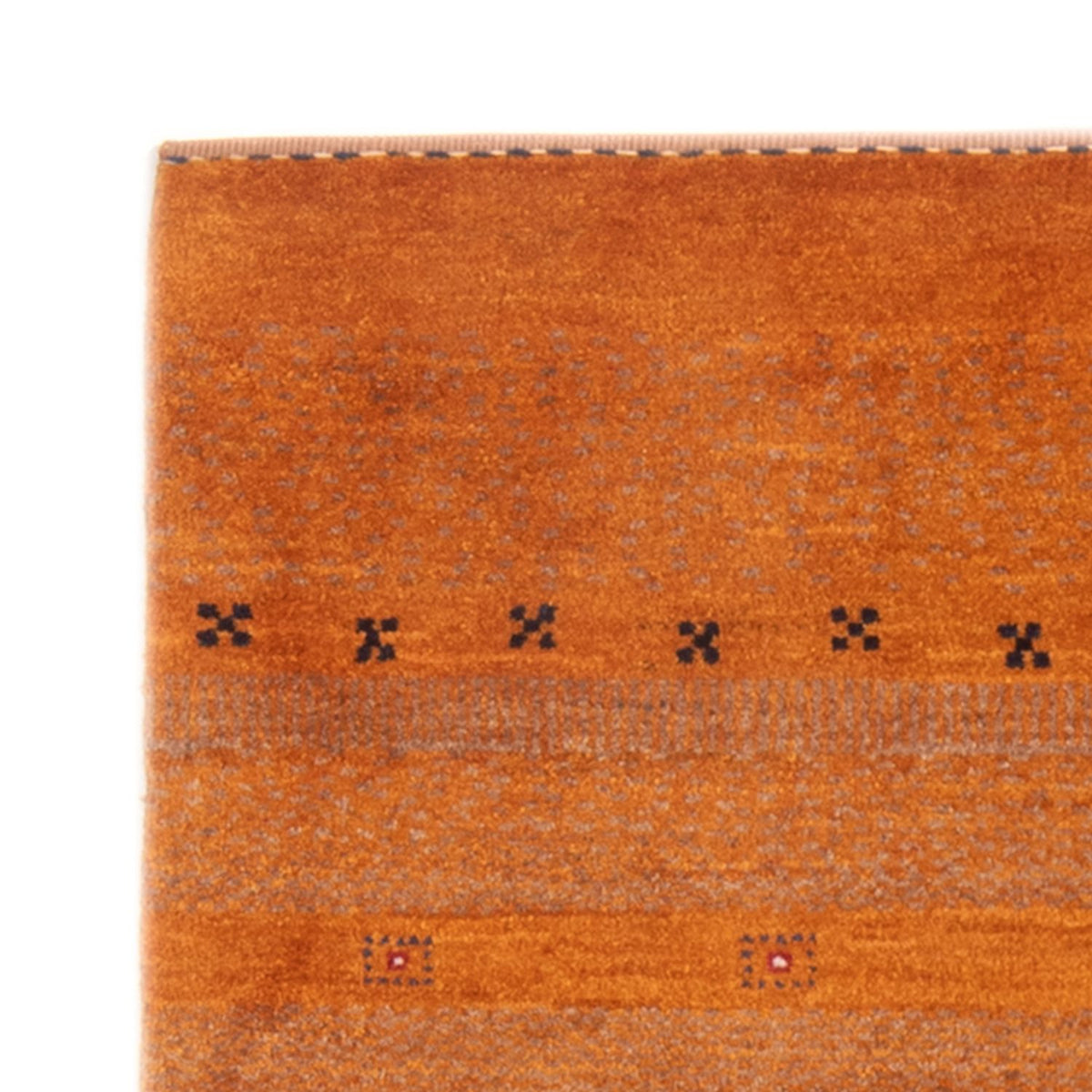 Gabbeh Persisch Teppich 100x145cm - Perserteppich Wollteppich - terrakotta