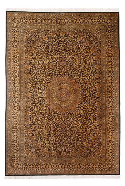 Ghom - Seide Teppich 242x353cm - Perserteppich - schwarz
