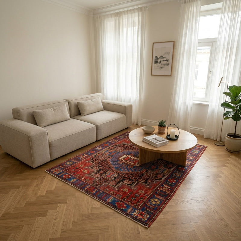 Nahavand Teppich 140x200cm - Perserteppich - blau