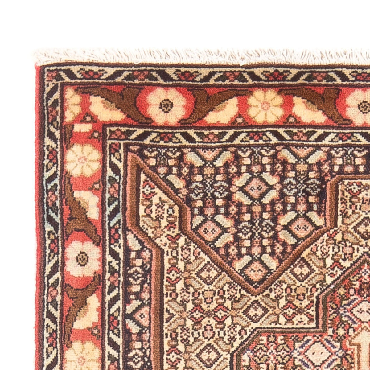 Senneh Teppich 77x110cm - Perserteppich - dunkelbeige