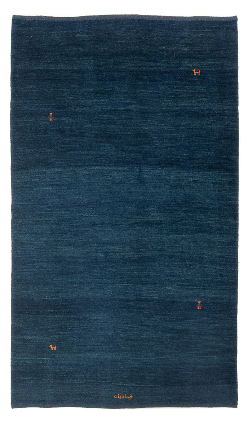 Gabbeh Persisch Teppich 132x216cm - Perserteppich Wollteppich - dunkelblau