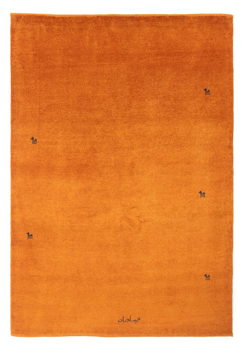 Gabbeh Persisch Teppich 142x195cm - Perserteppich Wollteppich - orange