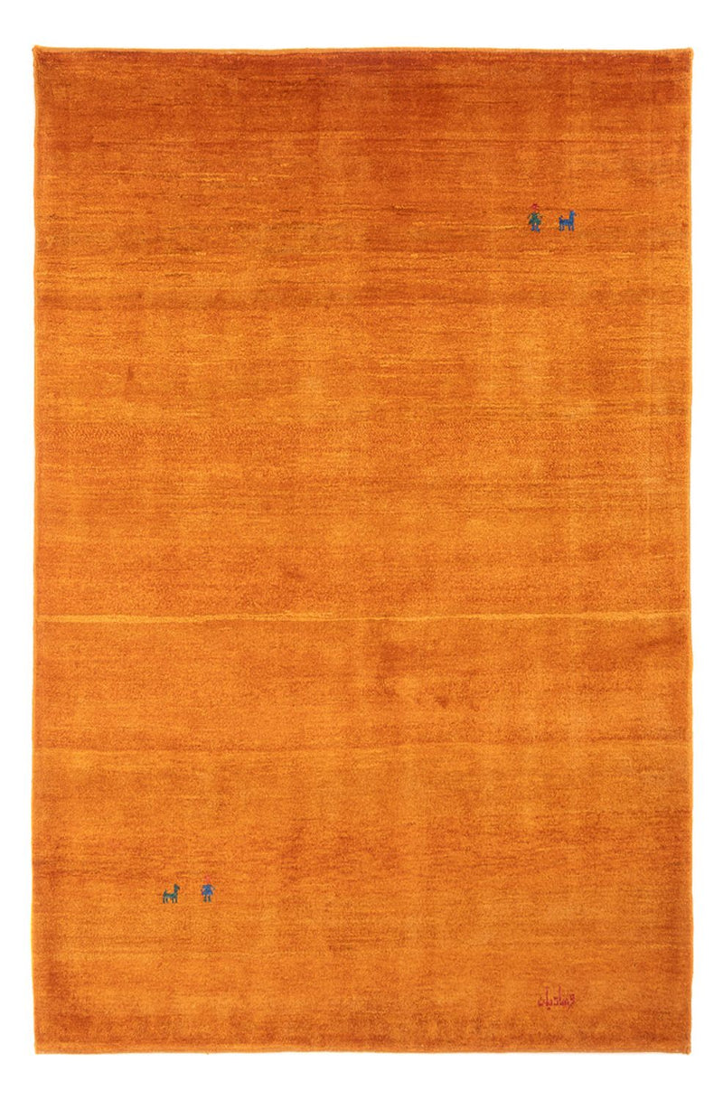 Gabbeh Persisch Teppich 142x203cm - Perserteppich Wollteppich - orange