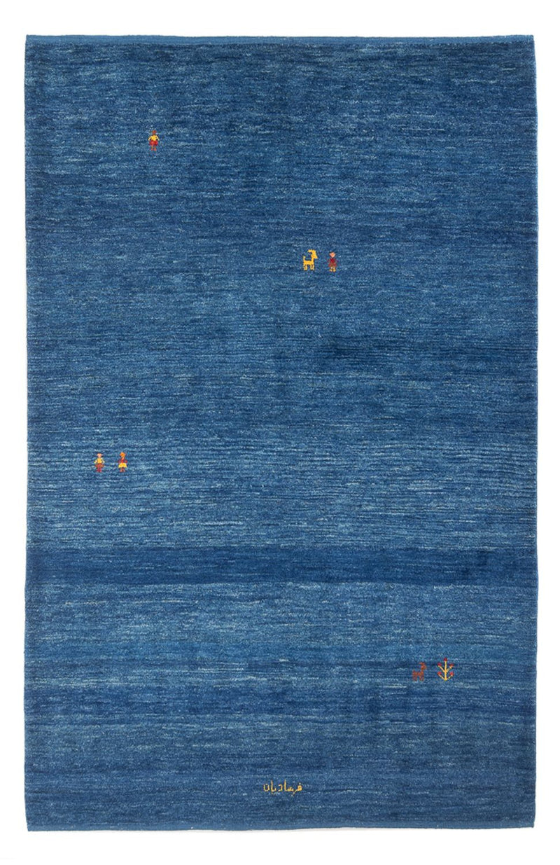 Gabbeh Persisch Teppich 145x205cm - Perserteppich Wollteppich - dunkelblau