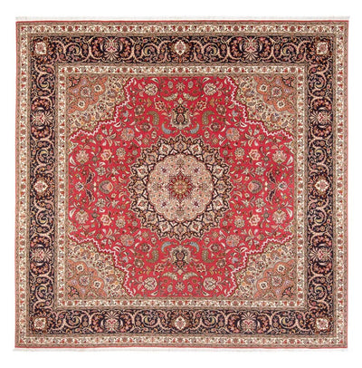 Täbriz - 50 Raj Teppich 252x252cm - Perserteppich - rot