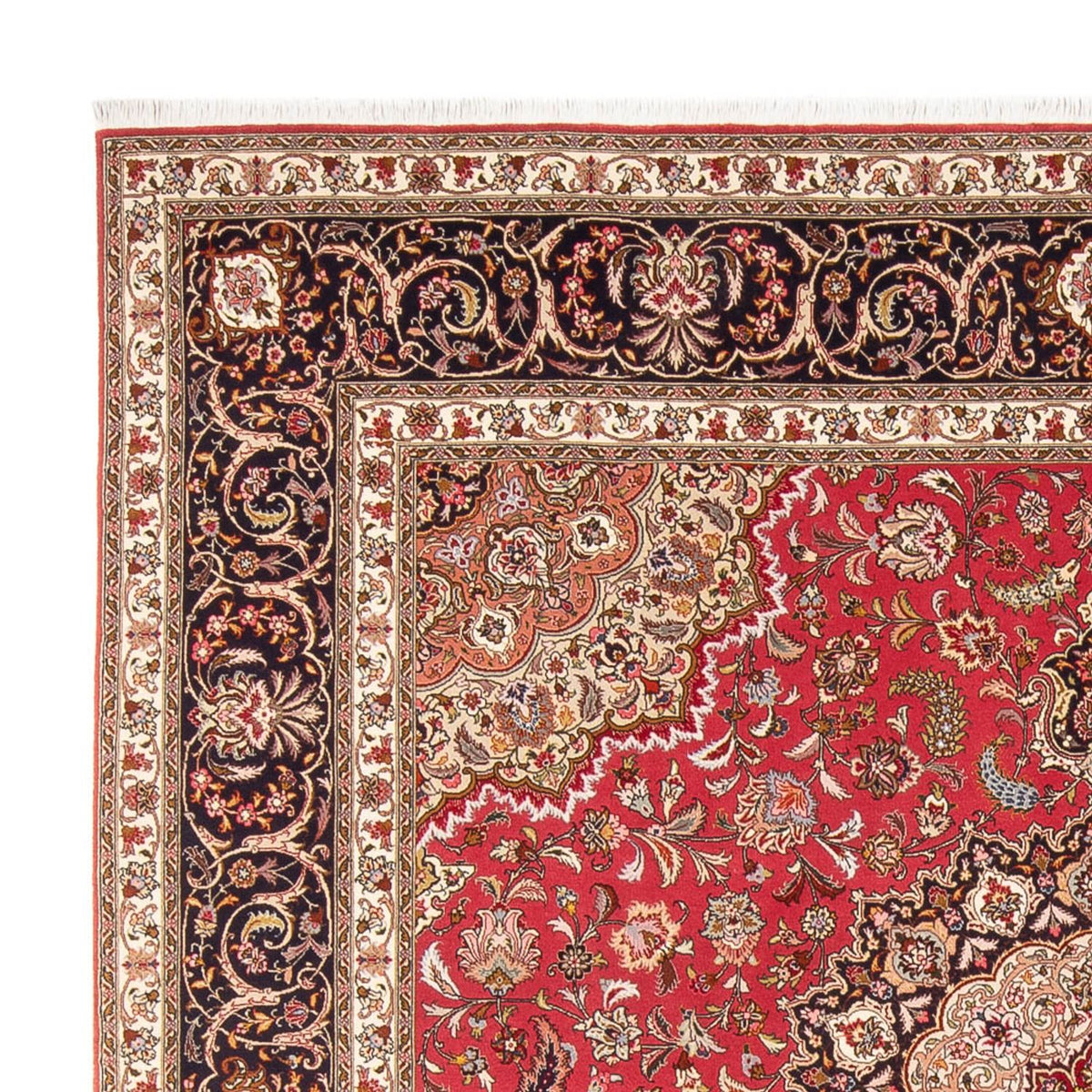 Täbriz - 50 Raj Teppich 252x252cm - Perserteppich - rot