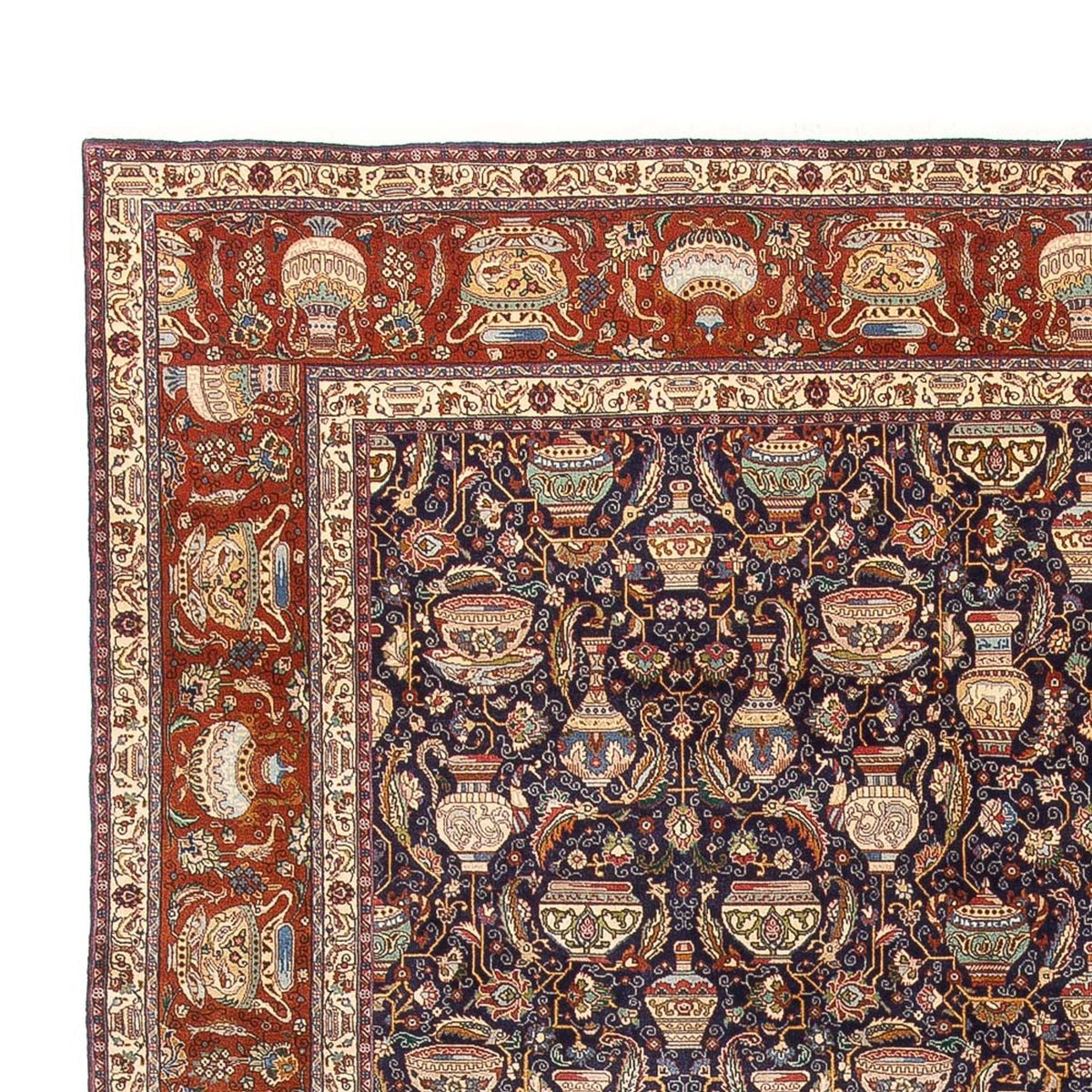 Täbriz Teppich 300x387cm - Perserteppich - dunkelblau