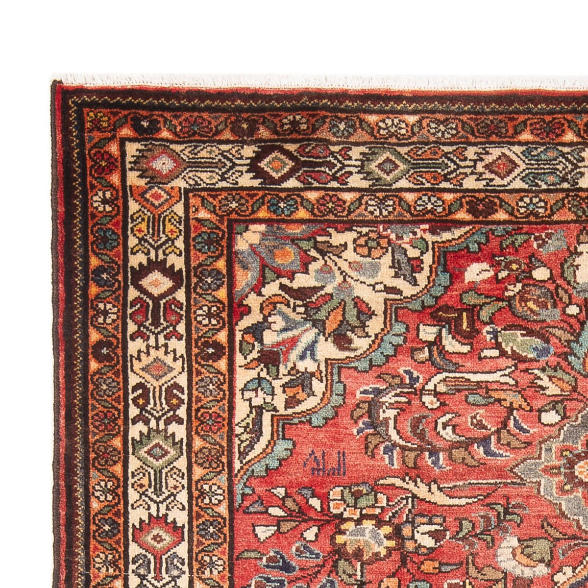 Hamadan Teppich 142x225cm - Perserteppich - rot