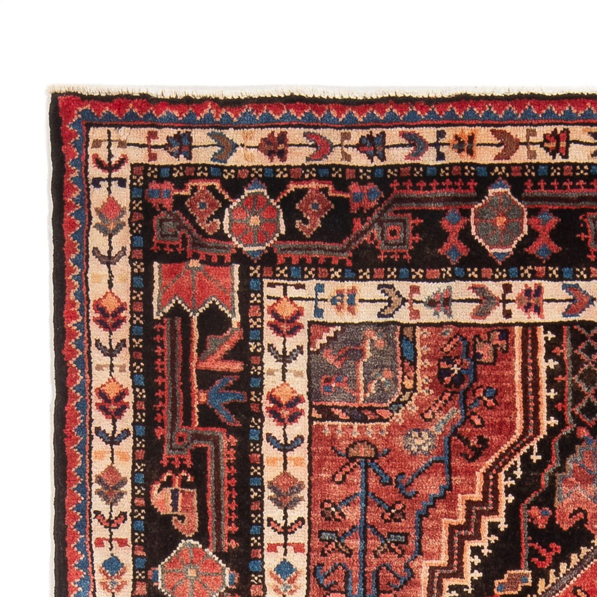 Hamadan Teppich 125x212cm - Perserteppich - dunkelblau