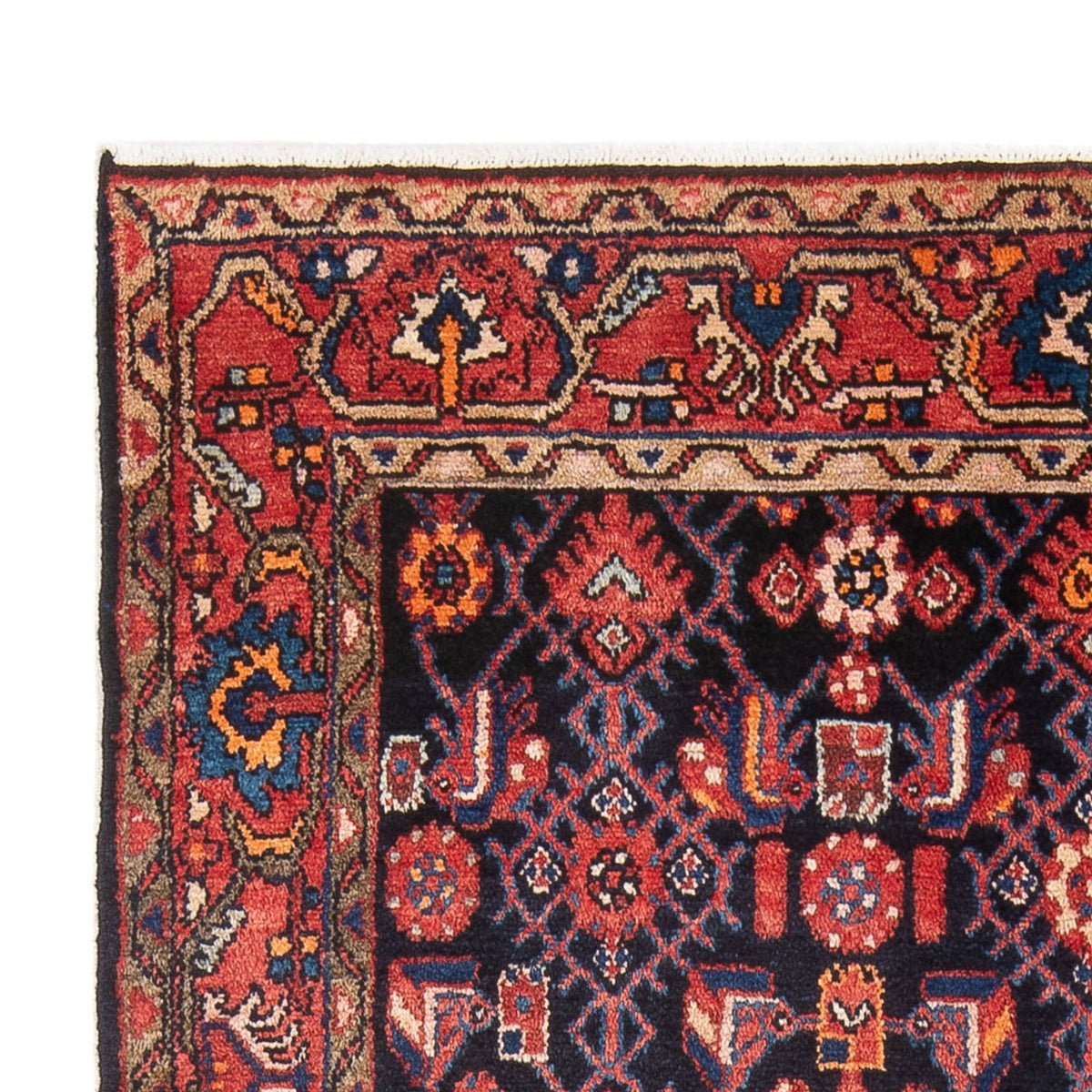 Hamadan Teppich 130x198cm - Perserteppich - dunkelblau