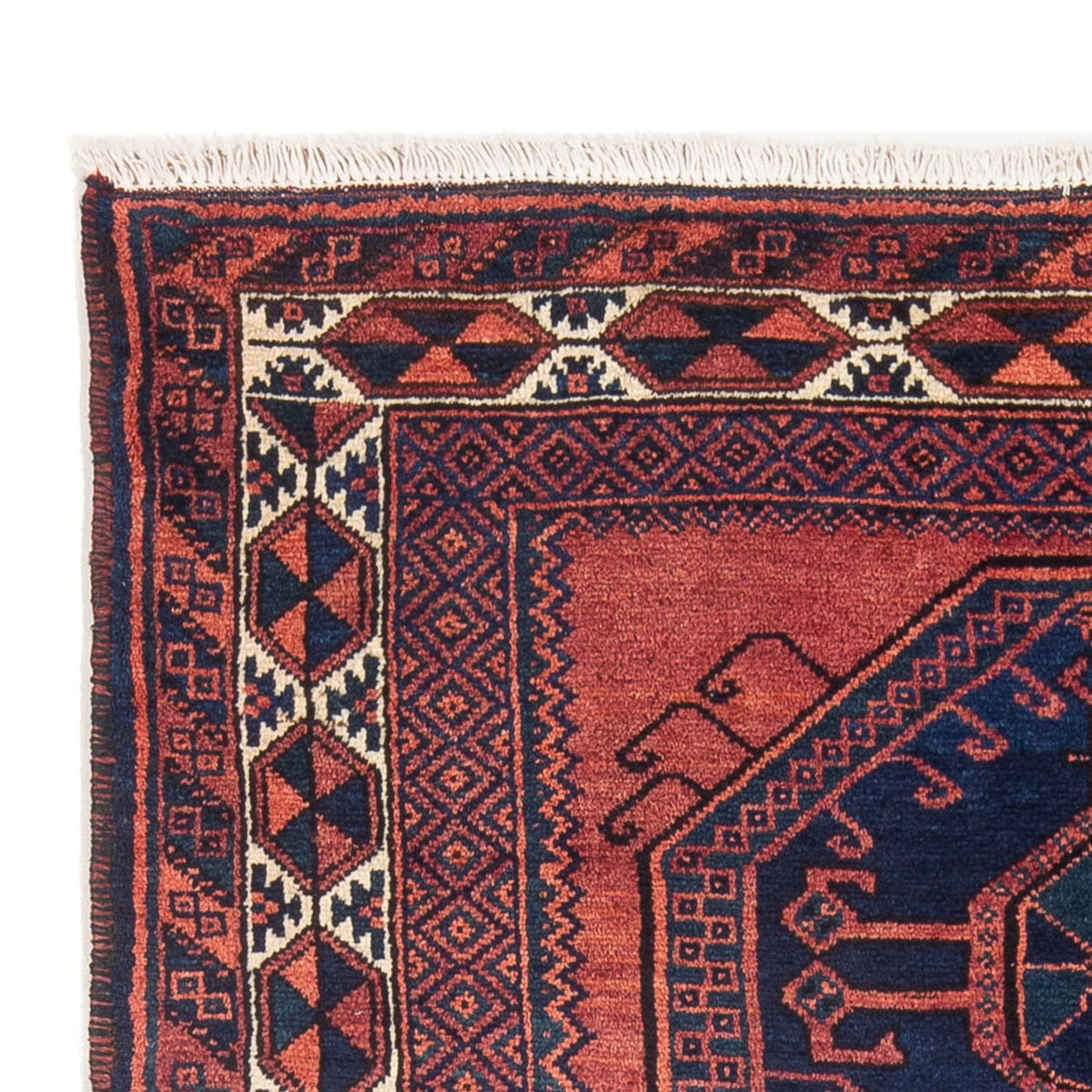 Hamadan Teppich 125x196cm - Perserteppich - rot