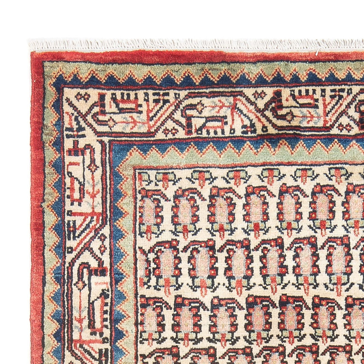 Hamadan Teppich 125x216cm - Perserteppich - rot