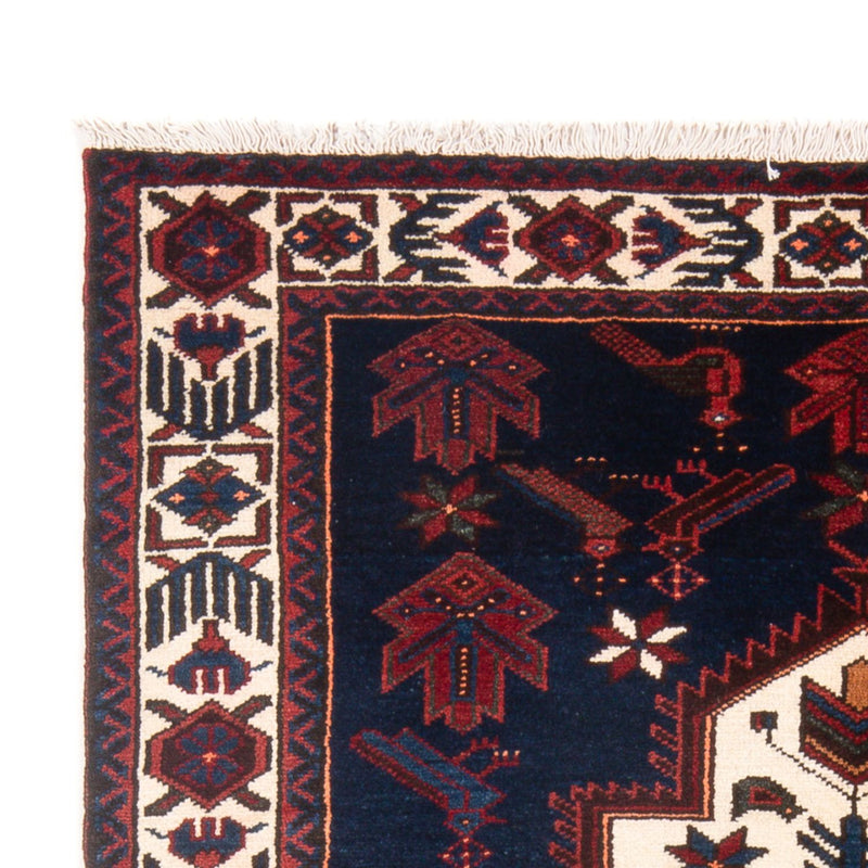 Hamadan Teppich 125x202cm - Perserteppich - dunkelblau