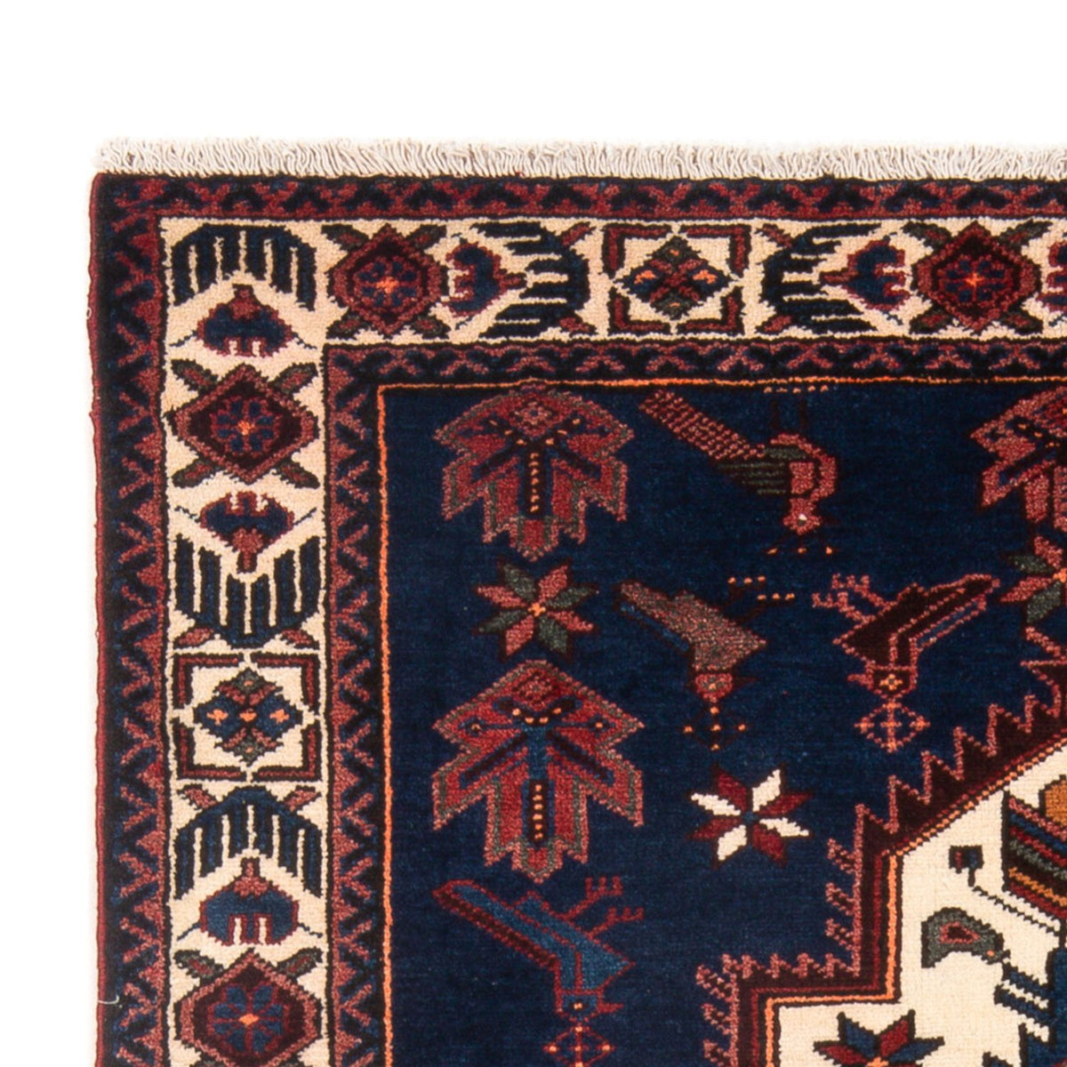 Hamadan Teppich 128x205cm - Perserteppich - dunkelblau