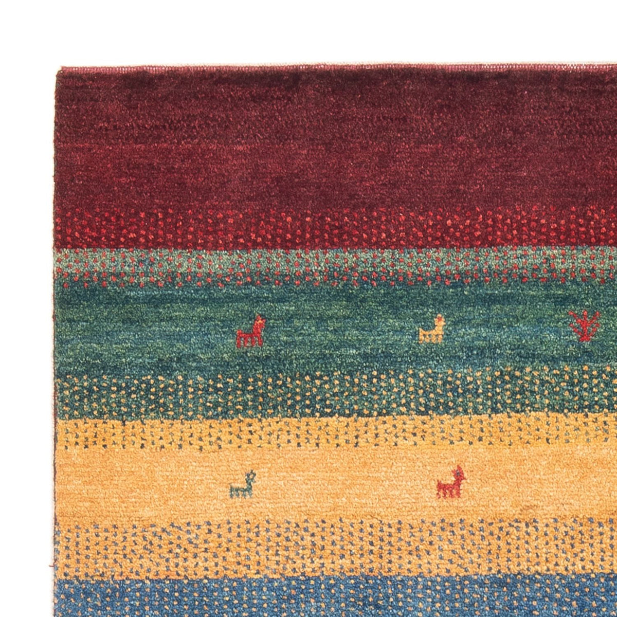 Gabbeh Persisch Teppich 120x160cm - Perserteppich Wollteppich - mehrfarbig