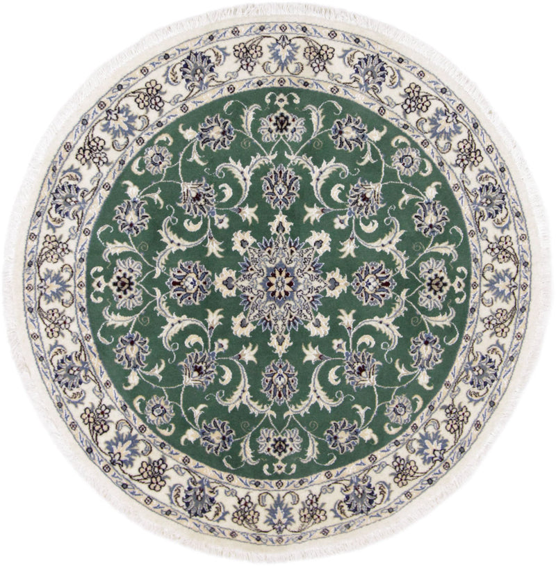 Quadratischer Perser - Nain - Royal - 100 x 100 cm - grün