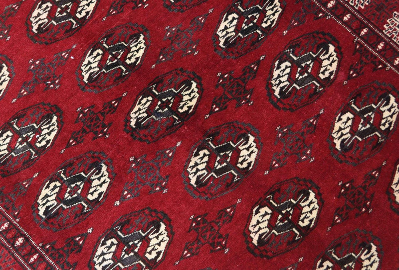 Afghan Teppich 118 x 152 cm - dunkelrot