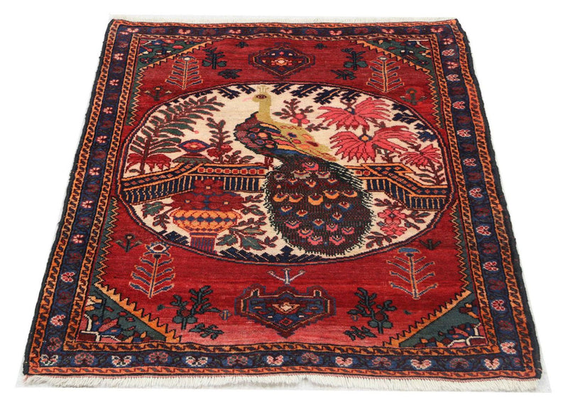 Afghan Teppich 117 x 145 cm - dunkelrot