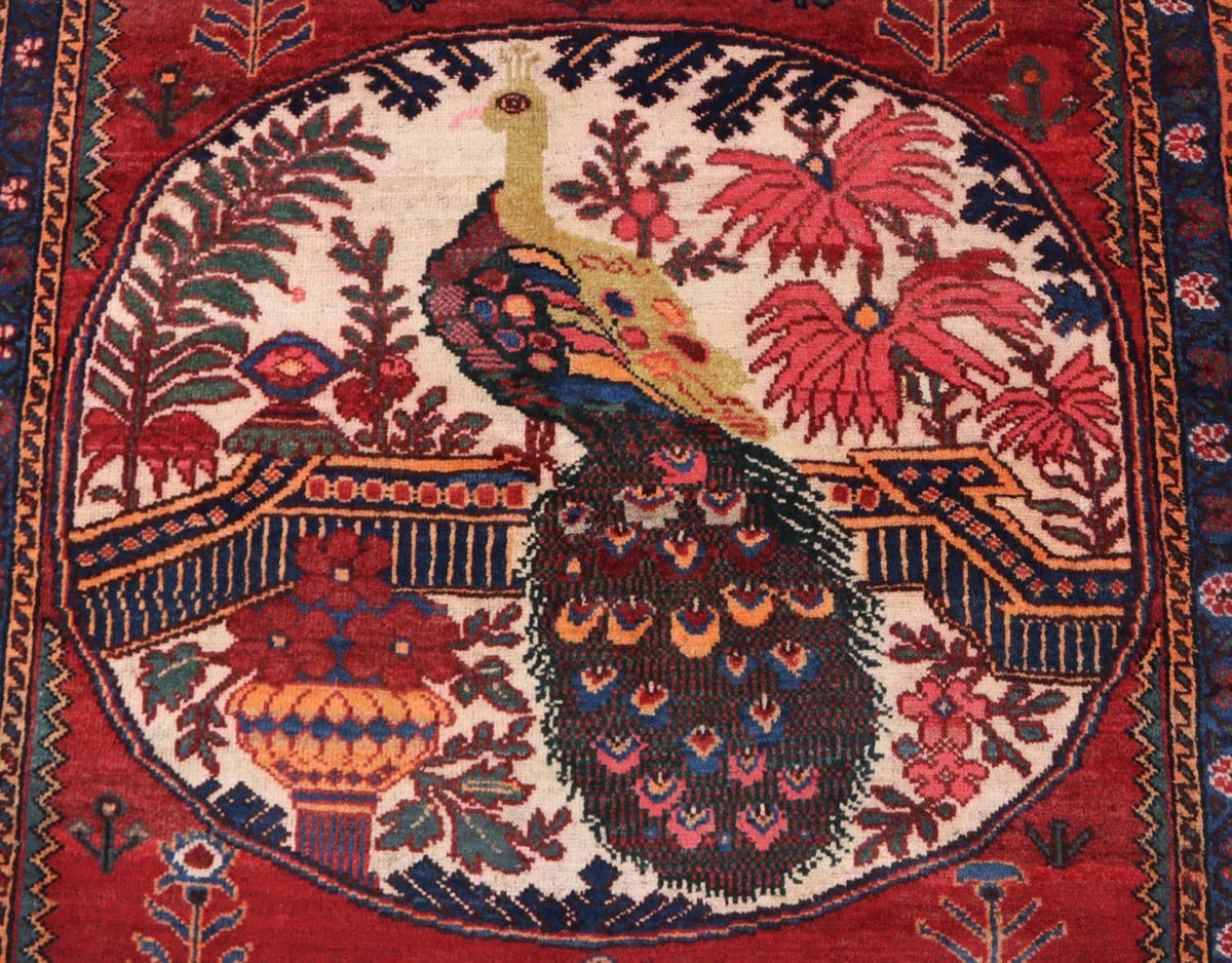 Afghan Teppich 117 x 145 cm - dunkelrot