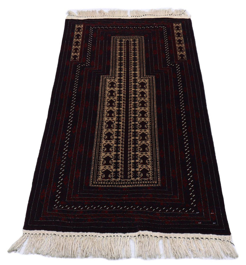 Afghan Teppich 95 x 150 cm - dunkelrot