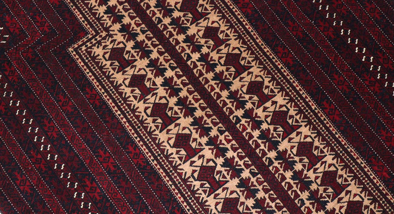 Afghan Teppich 95 x 150 cm - dunkelrot