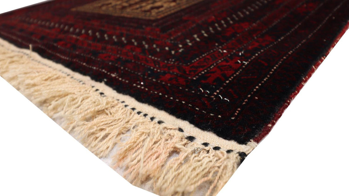 Afghan Teppich 95 x 150 cm - dunkelrot