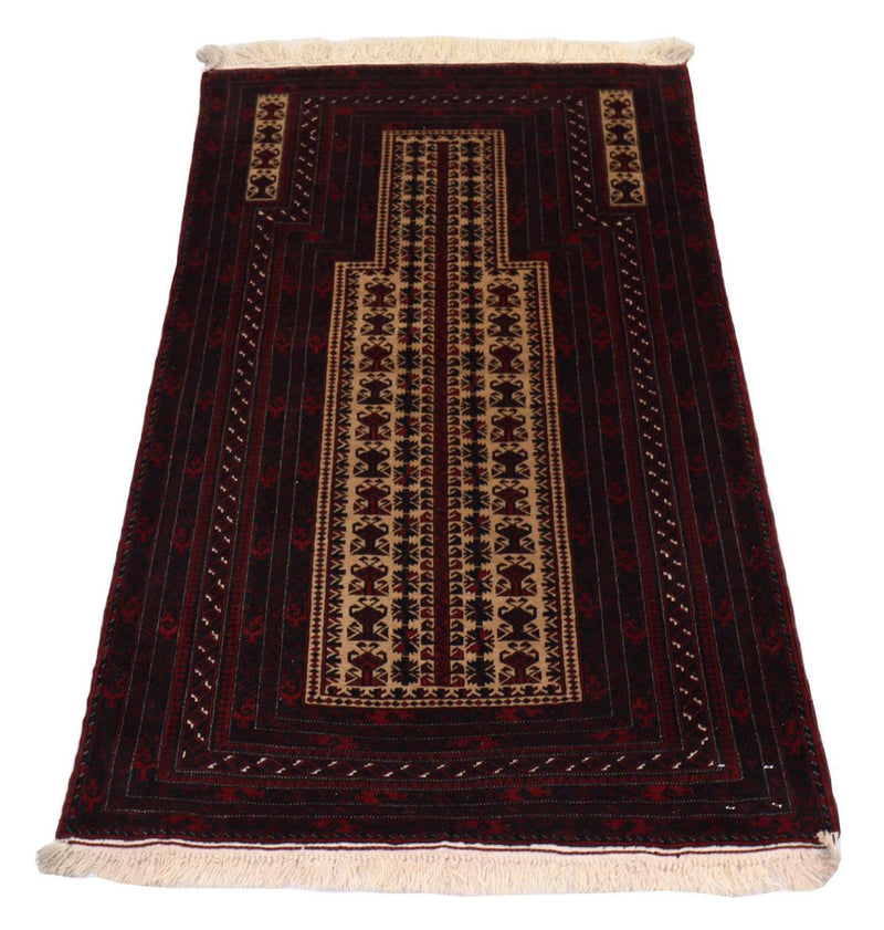 Afghan Teppich 95 x 150 cm - dunkelrot