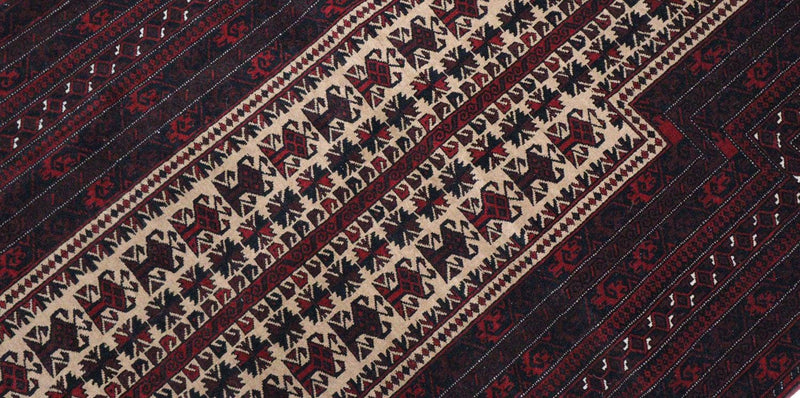 Afghan Teppich 95 x 150 cm - dunkelrot