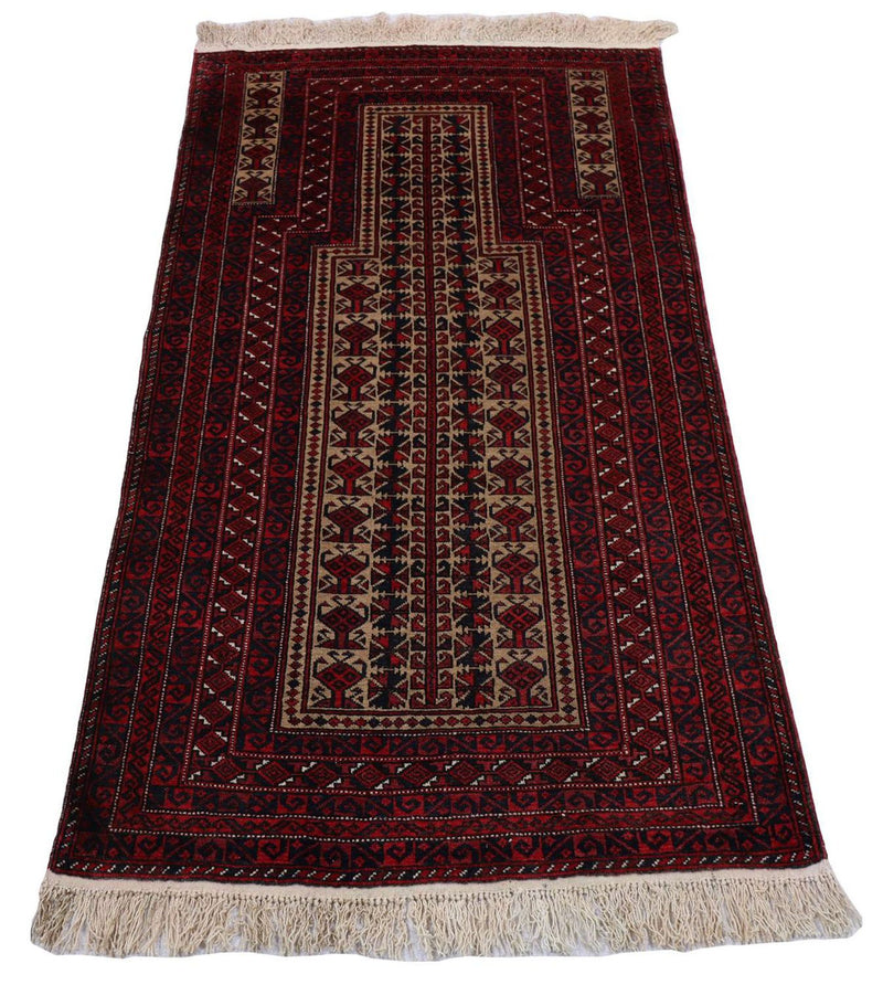 Belutsch Teppich 88 x 156 cm - dunkelrot