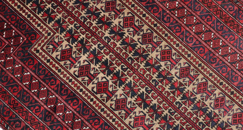 Belutsch Teppich 88 x 156 cm - dunkelrot