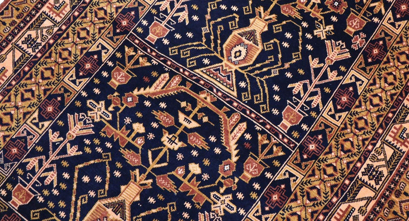 Afghan Teppich 102 x 140 cm - schwarz