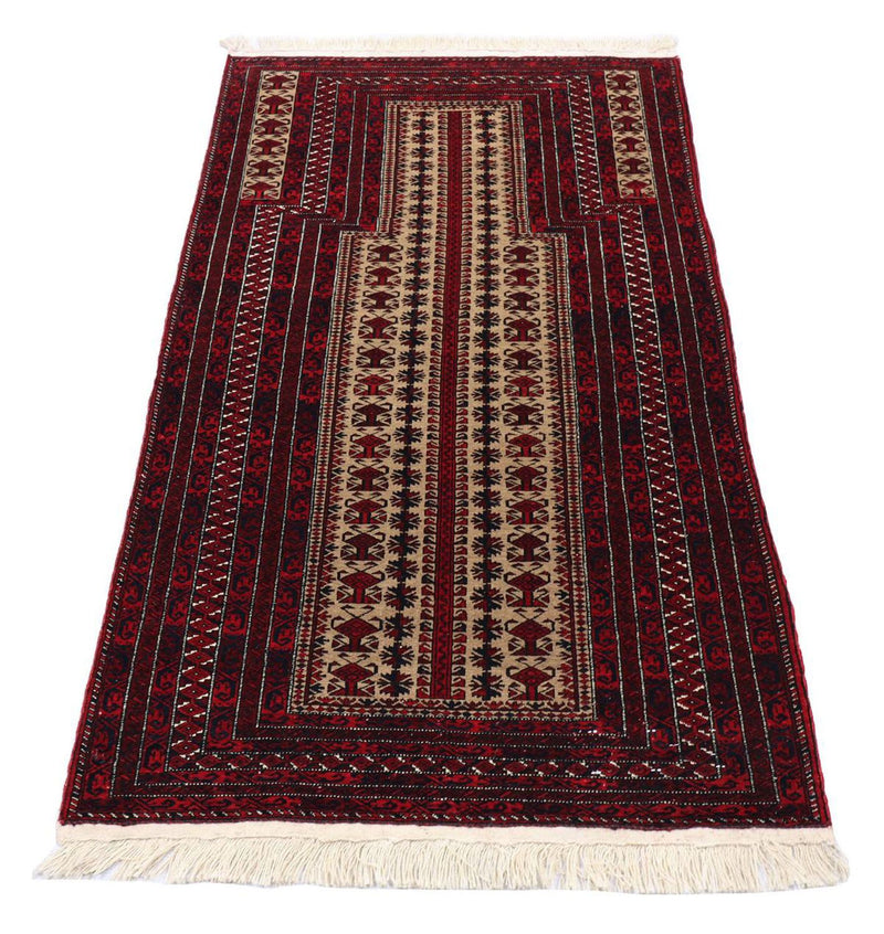 Belutsch Teppich 80 x 120 cm - dunkelrot