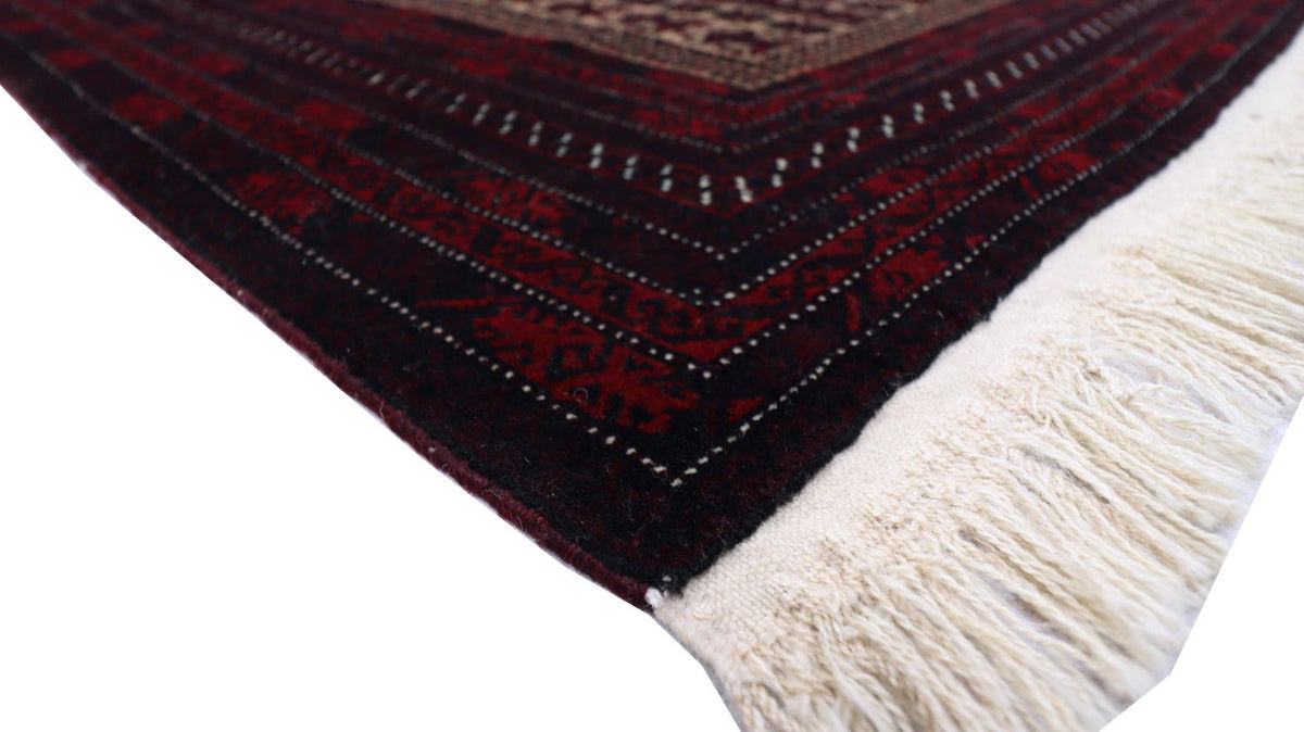 Afghan Teppich 95 x 150 cm - dunkelrot