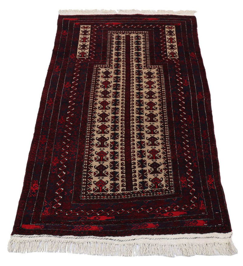 Afghan Teppich 95 x 150 cm - dunkelrot