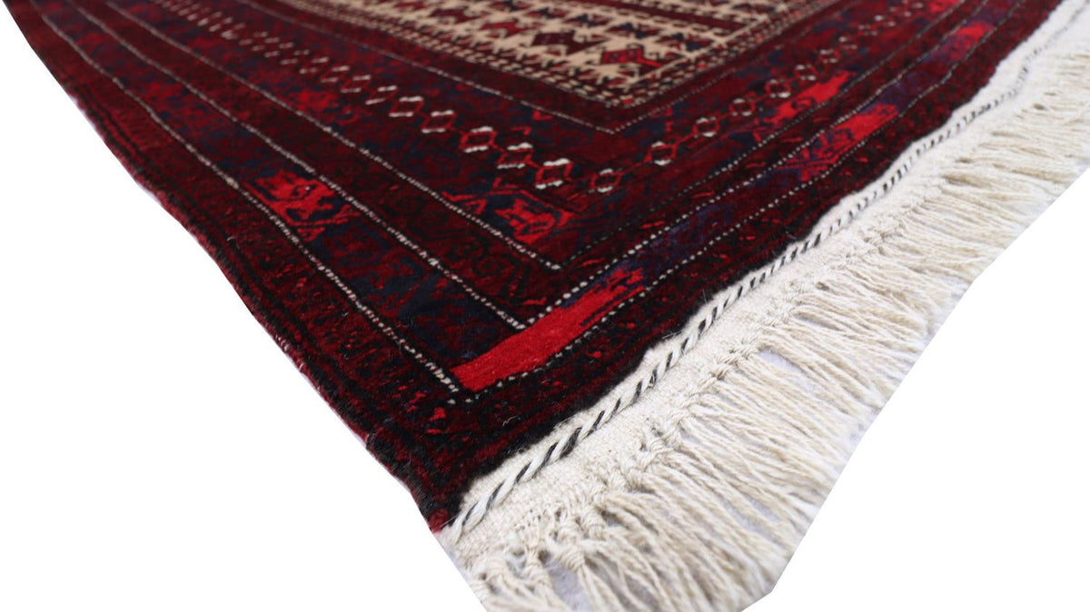 Afghan Teppich 95 x 150 cm - dunkelrot