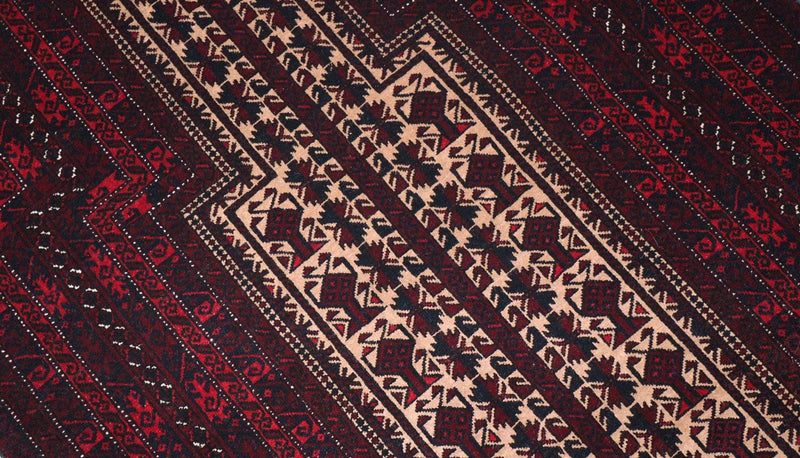Afghan Teppich 95 x 150 cm - dunkelrot