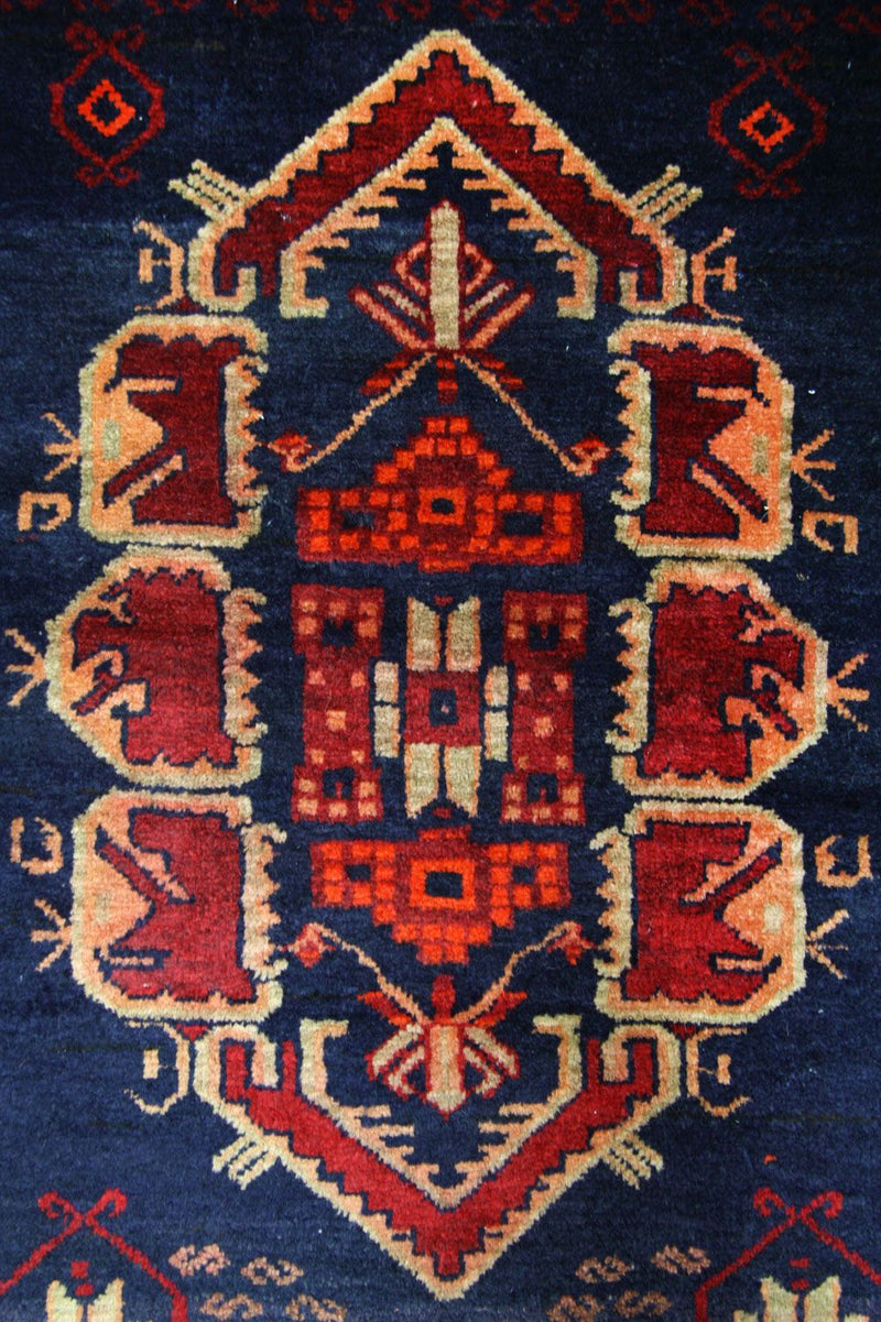 Belutsch Teppich 142 x 294 cm - blau