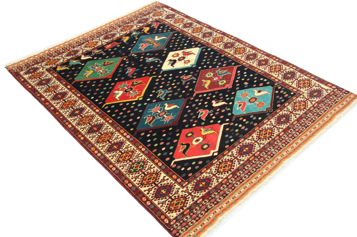 Turkaman Teppich 132 x 158 cm - blau