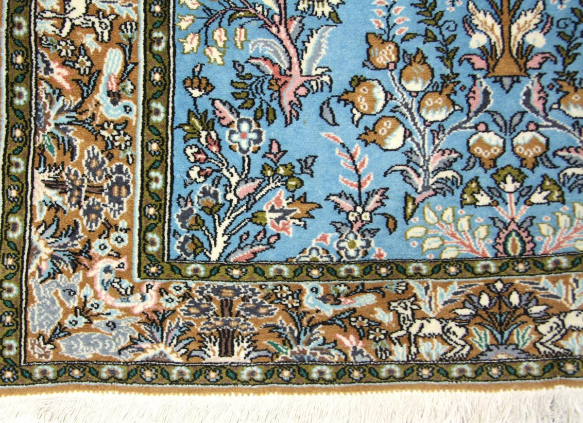 Perserteppich - Ghom 108 x 159 cm - blau