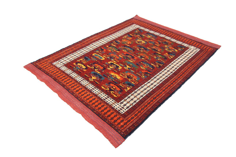 Afghan Teppich 130 x 160 cm - rost