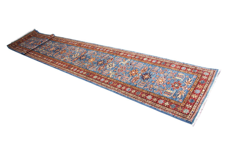 Ziegler Teppich 82 x 600 cm - blau
