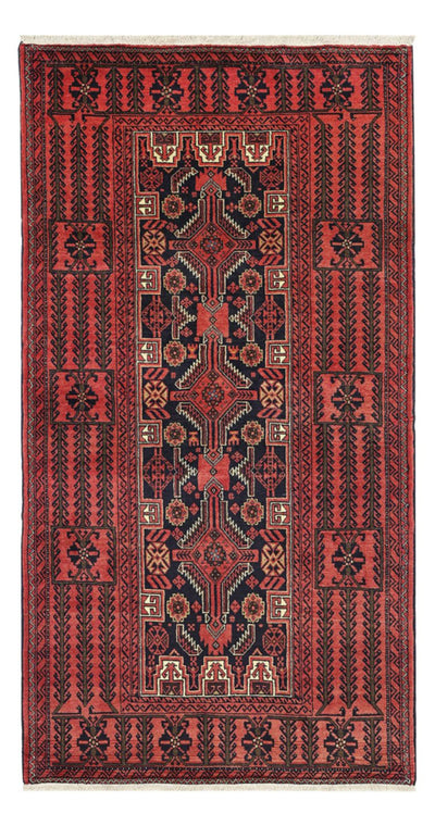 Belutsch Teppich 100x195cm - Orientteppich - dunkelrot