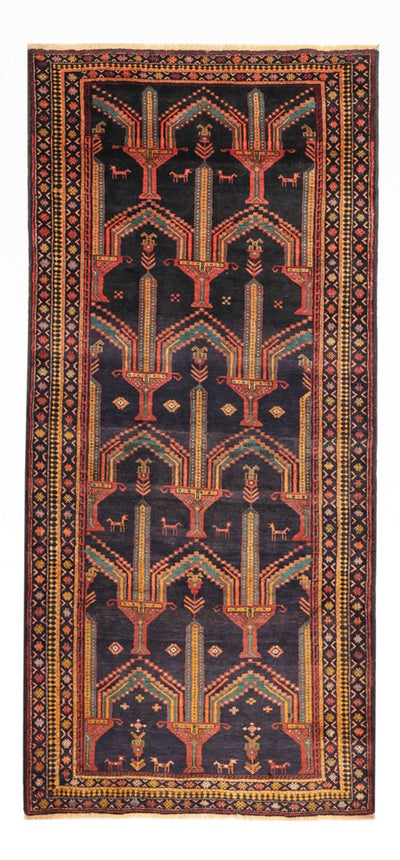 Belutsch Teppich 125x274cm - Orientteppich - dunkelblau