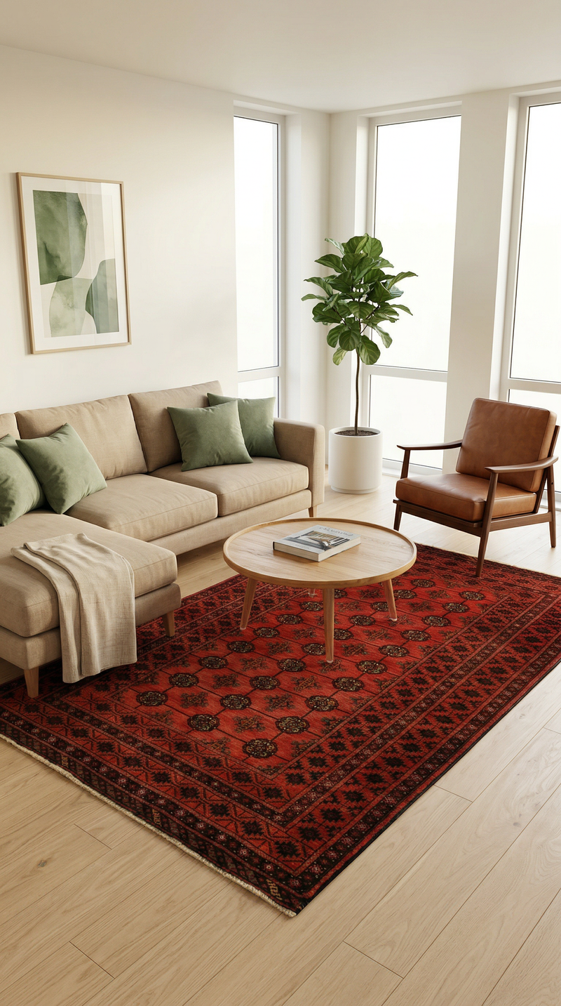 Belutsch Teppich 129 x 212 cm - rot