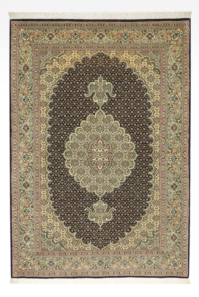 Täbriz - 50 Raj Teppich 100x147cm - Perserteppich - dunkelbeige