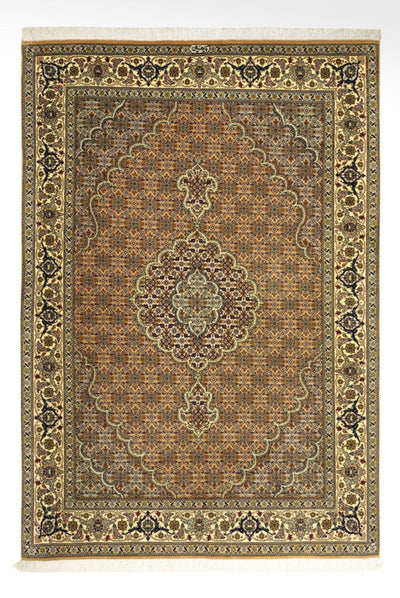 Täbriz - 50 Raj Teppich 102x150cm - Perserteppich - sand