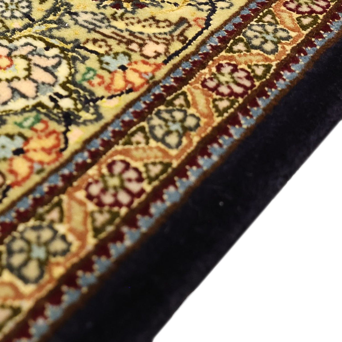 Täbriz - 50 Raj Teppich 102x146cm - Perserteppich - dunkelgrün