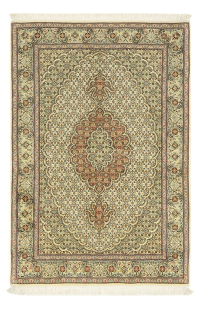 Täbriz - 50 Raj Teppich 102x150cm - Perserteppich - olivgrün