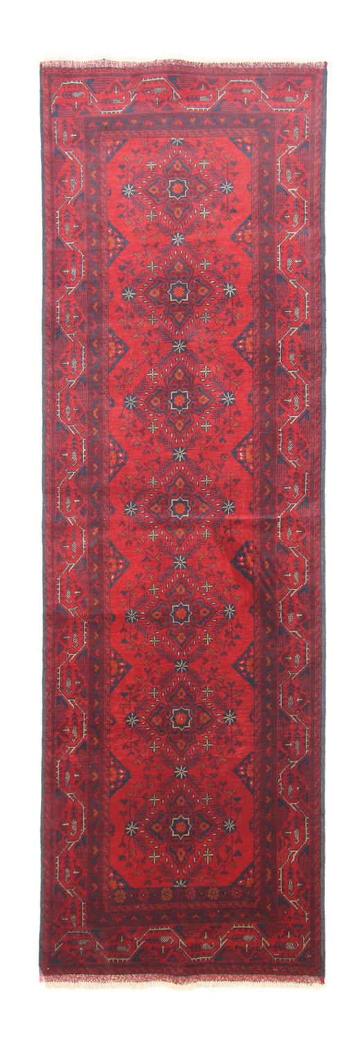 Afghan Teppich - Kunduz 86 x 299 cm - dunkelrot