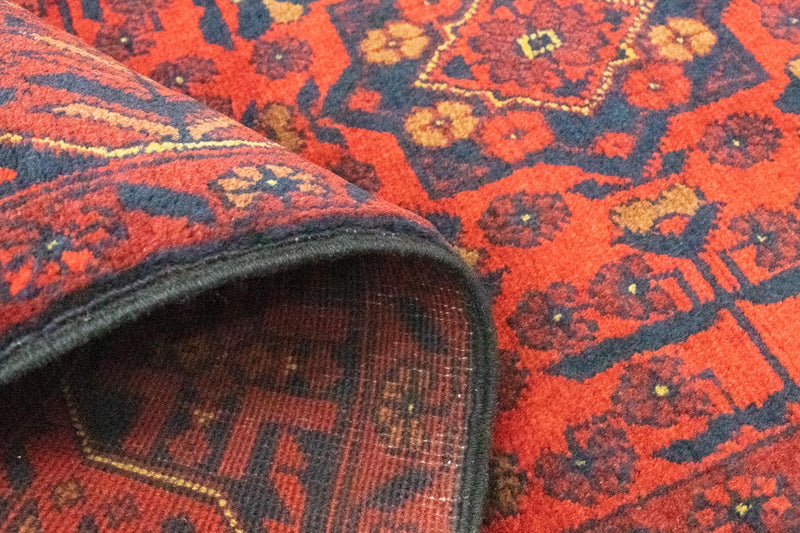 Afghan Teppich - Kunduz 80 x 290 cm - dunkelrot